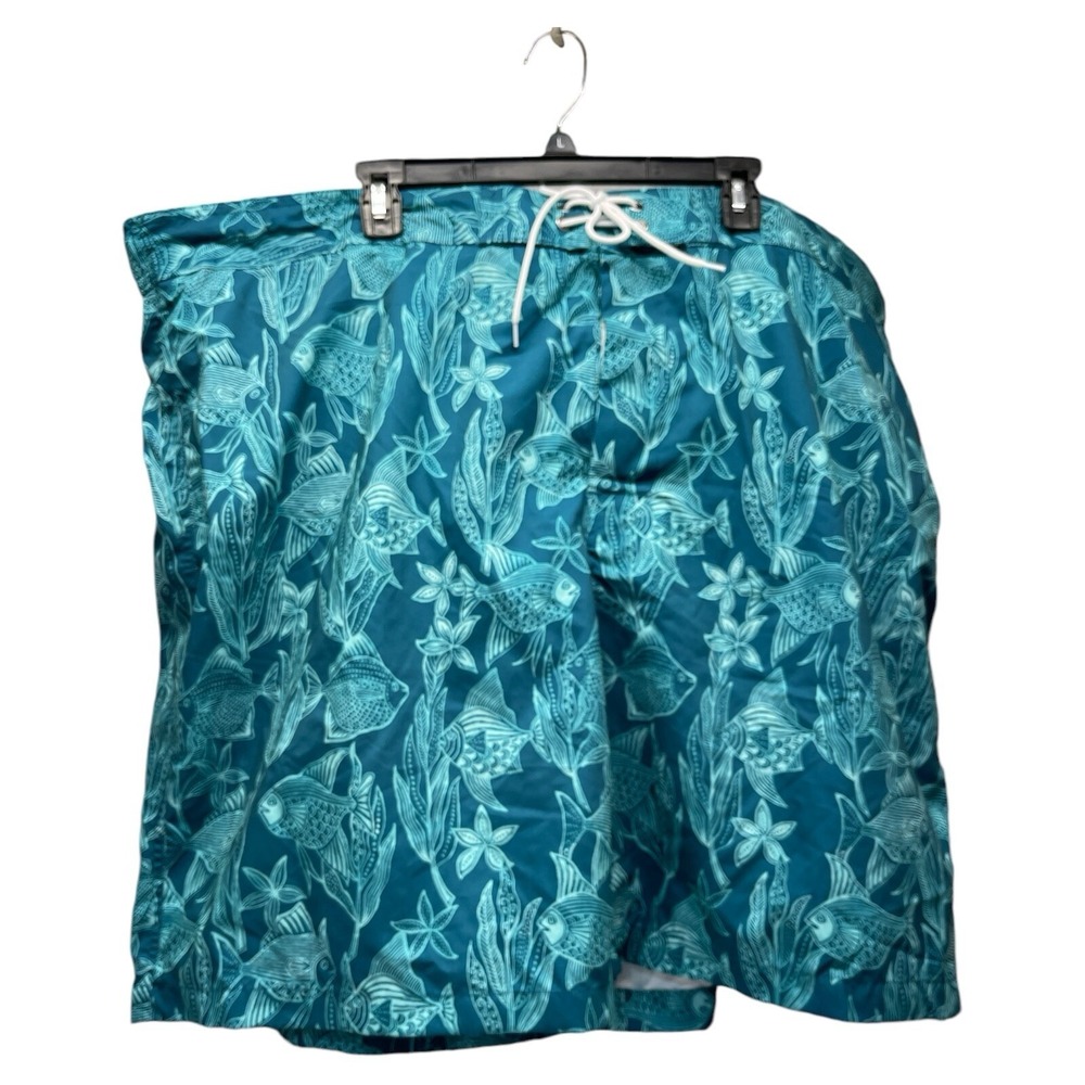 St John's Bay Men's Size 40 Green‎ Floral Swim Shorts With Pockets